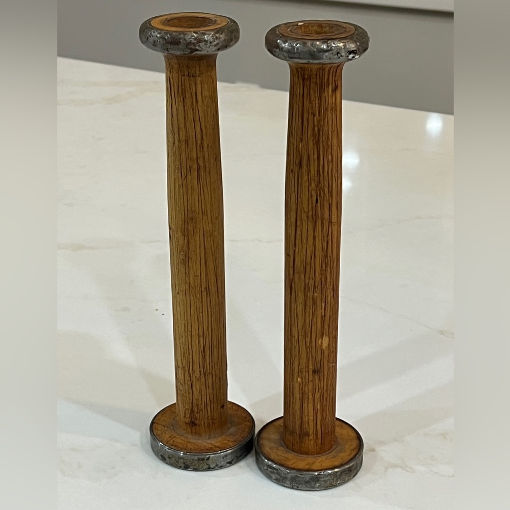 Vintage The Bradford Exchange Brown and Silver Candle Holders